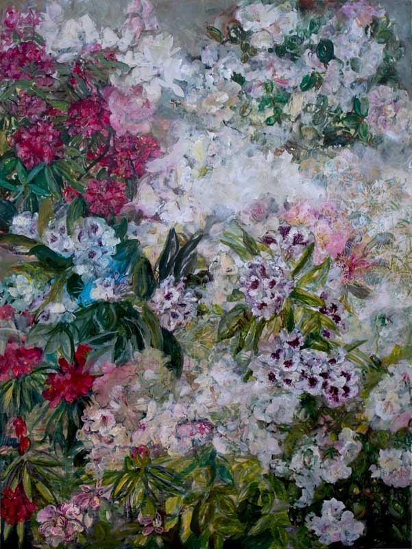 Nolwenn Guillou – peinture 1,20m x 1,60m – Invitation au jardin