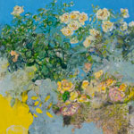 Rosiers jaunes – techniques mixtes — 1,10m x 1,10m